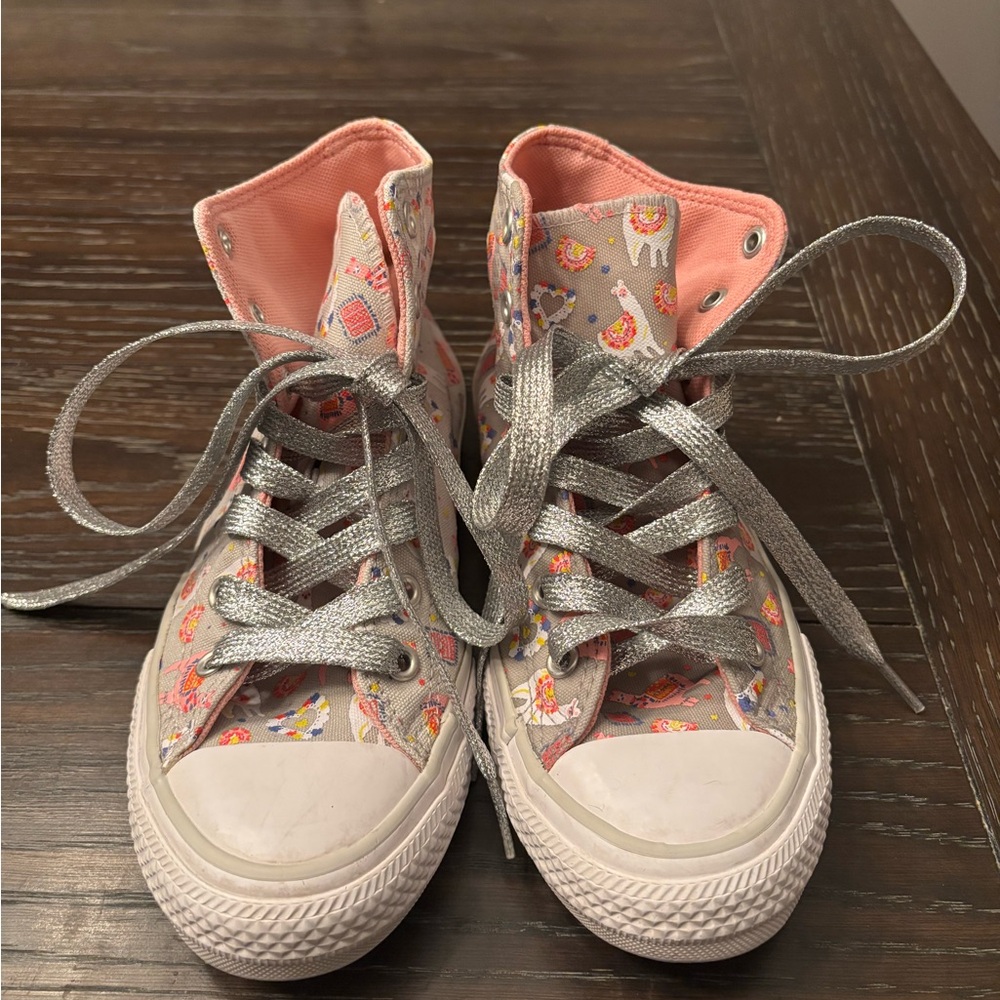 Converse big Kids High-Tops with Silver and Pink Accents